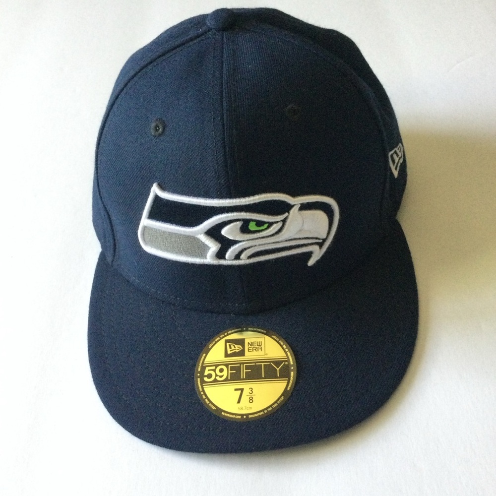 59FIFTY SEATTLE SEAHAWKS NFL FLEX FIT CAP HAT BLUE SIZE 7 3/8 NWT